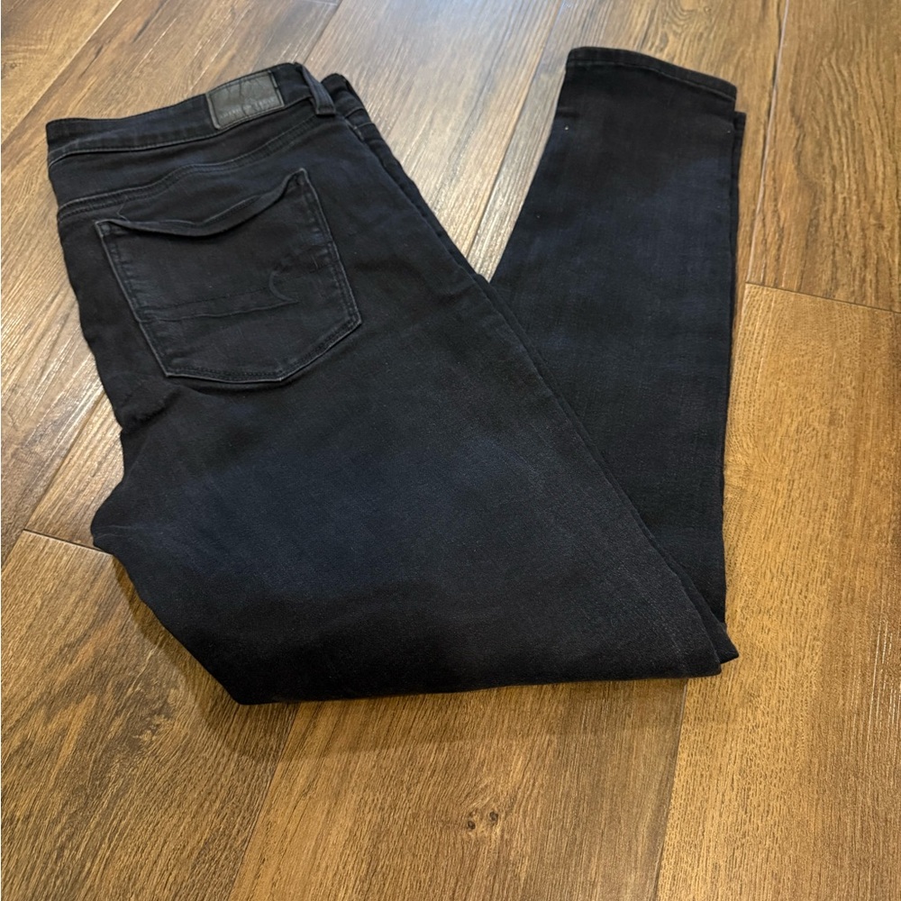 American Eagle Outfitters Womens Dark Black Skinny Jeans